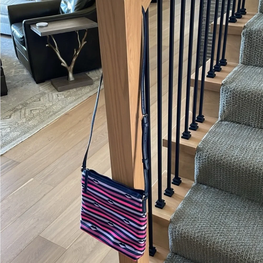 Kate Spade NWOT Jae Striped Nylon with Leather Trim Crossbody Bag - Picture 10 of 11